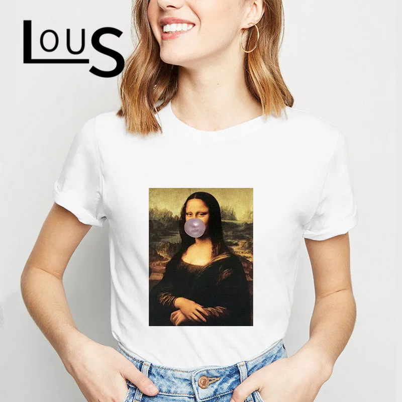 LUS LOS Women Short Sleeves Tees Cartoon Character Mona Lisa Printed Modern Ladies’ Taste Quite A Personality T-Shirt Ulzzang
LUS LOS Women Short Sleeves Tees Cartoon Character Mona Lisa Printed Modern Ladies’ Taste Quite A Personality T-Shirt Ulzzang