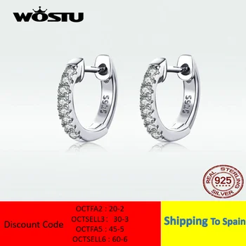 WOSTU Classic Round Silver Authentic 925 Sterling Silver Clear Zircon Earrings For Women Fashion Jewelry BKE498 
WOSTU Classic Round Silver Authentic 925 Sterling Silver Clear Zircon Earrings For Women Fashion Jewelry BKE498