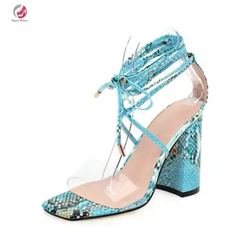Original Intention Cross-tied Snakeskin Green Brown Sandals Woman Open Toe Square High Heels Summer Spring Shoes Female Sexy
Original Intention Cross-tied Snakeskin Green Brown Sandals Woman Open Toe Square High Heels Summer Spring Shoes Female Sexy