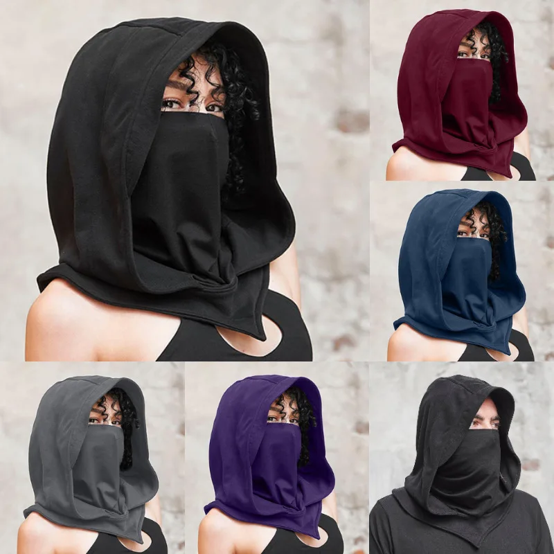 Unisex Halloween Costumes Medieval Mask Hat Cosplay Renaissance Hooded Cloak Assassin Black Gothic Vampire Accessories |