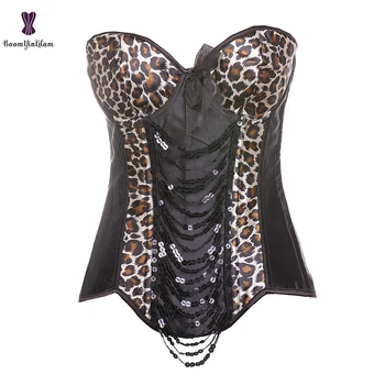 Corset Women Leopard Printed Sequin Trim Overbust Corselet S-2XL Lace Up Waist Bustier Top Basques Burlesque
Corset Women Leopard Printed Sequin Trim Overbust Corselet S-2XL Lace Up Waist Bustier Top Basques Burlesque
