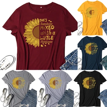 SHE'S Sunshine Mixed With A Little Hurricane T-shirts Vintage Tee Shirt Femme Summer Clothing Women Sunflower Graphics Tshirt
SHE'S Sunshine Mixed With A Little Hurricane T-shirts Vintage Tee Shirt Femme Summer Clothing Women Sunflower Graphics Tshirt
