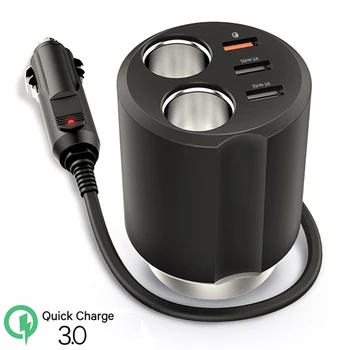 12V-24V Output 3 USB Cup Charger Cigarette Lighter Adapter QC3.0 Car Charger for Mobile Phone Tablet Multi-function Cup Docking
12V-24V Output 3 USB Cup Charger Cigarette Lighter Adapter QC3.0 Car Charger for Mobile Phone Tablet Multi-function Cup Docking