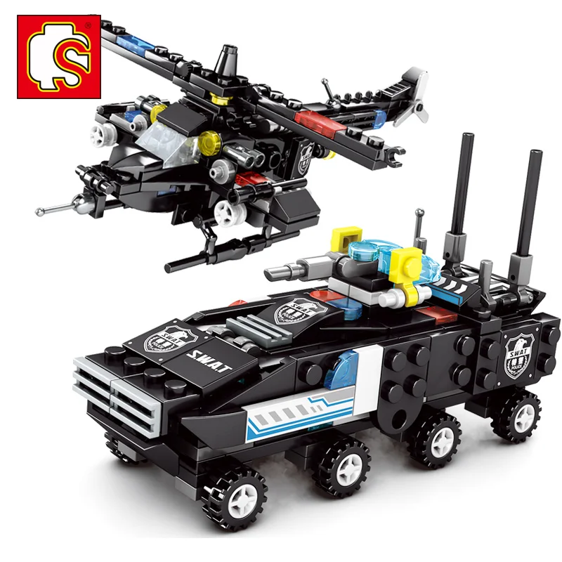 Sembo 409pcs City Police Series Boat Helicopter Car Ship Crawler Gun Children's Building Block 10 Styles Changed into Two
Sembo 409pcs City Police Series Boat Helicopter Car Ship Crawler Gun Children's Building Block 10 Styles Changed into Two