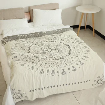 4 Layers 100% Cotton Blanket Breathable Mandala Print Bed Sofa Muslin Throw Blanket for Summer Autumn
4 Layers 100% Cotton Blanket Breathable Mandala Print Bed Sofa Muslin Throw Blanket for Summer Autumn