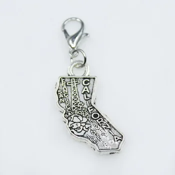 Hot selling 20pcs American California state map dangle charms lobster clasp charms DIY pendant bracelets charm accessories
Hot selling 20pcs American California state map dangle charms lobster clasp charms DIY pendant bracelets charm accessories