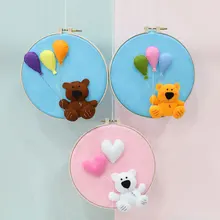 Meian Baby Room hecho a mano fieltro DIY artesanía animales cerveza con aro niños habitación decoración pared accesorios fotografía conjuntos de corazón(China)