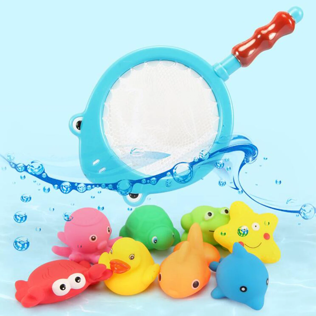 Cute fun 9pcs/5pcs Kid Bathing Toy Fishing Net Floating Animals Water Toy Baby Bathtub Pool Squeaky Toy for Toddler Baby
Cute fun 9pcs/5pcs Kid Bathing Toy Fishing Net Floating Animals Water Toy Baby Bathtub Pool Squeaky Toy for Toddler Baby