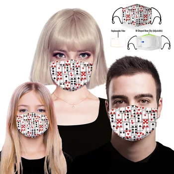 3D Poker Print Face Mask Adult Kids Protective PM2.5 Anti Dust Mouth Mask Washable Reusable Fashion Fabric Masks with 7 Filters
3D Poker Print Face Mask Adult Kids Protective PM2.5 Anti Dust Mouth Mask Washable Reusable Fashion Fabric Masks with 7 Filters