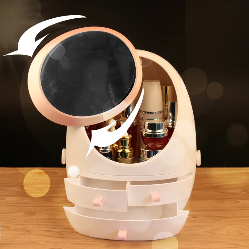 Cosmetic Storage Box with LED Light Mirror Makeup Organizer Portable Cosmetic Box Jewelry Container Dust-proof Drawer Beauty Box
Cosmetic Storage Box with LED Light Mirror Makeup Organizer Portable Cosmetic Box Jewelry Container Dust-proof Drawer Beauty Box
