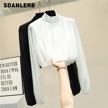 Autumn Short Blouse Woman New Long Sleeve Stand Collar Blusas Female 2019 New Chiffon White Shirt Ladies Elagant Tops
Autumn Short Blouse Woman New Long Sleeve Stand Collar Blusas Female 2019 New Chiffon White Shirt Ladies Elagant Tops