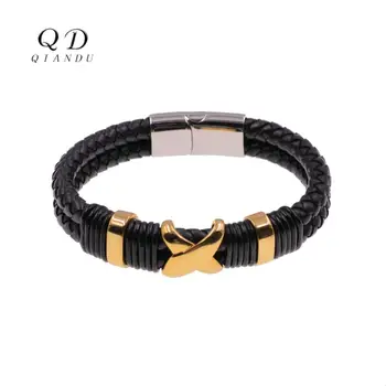 bracelet Stainless steel men black hand madebraided leather Magnetic claspcuff bangles men bangle Punk fashion jewelry
bracelet Stainless steel men black hand madebraided leather Magnetic claspcuff bangles men bangle Punk fashion jewelry
