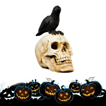 Halloween Black Crow Skull Head Figurine Ornament Skeleton Bones Gothic Art 26x25cm/10.3x9.9inch
Halloween Black Crow Skull Head Figurine Ornament Skeleton Bones Gothic Art 26x25cm/10.3x9.9inch