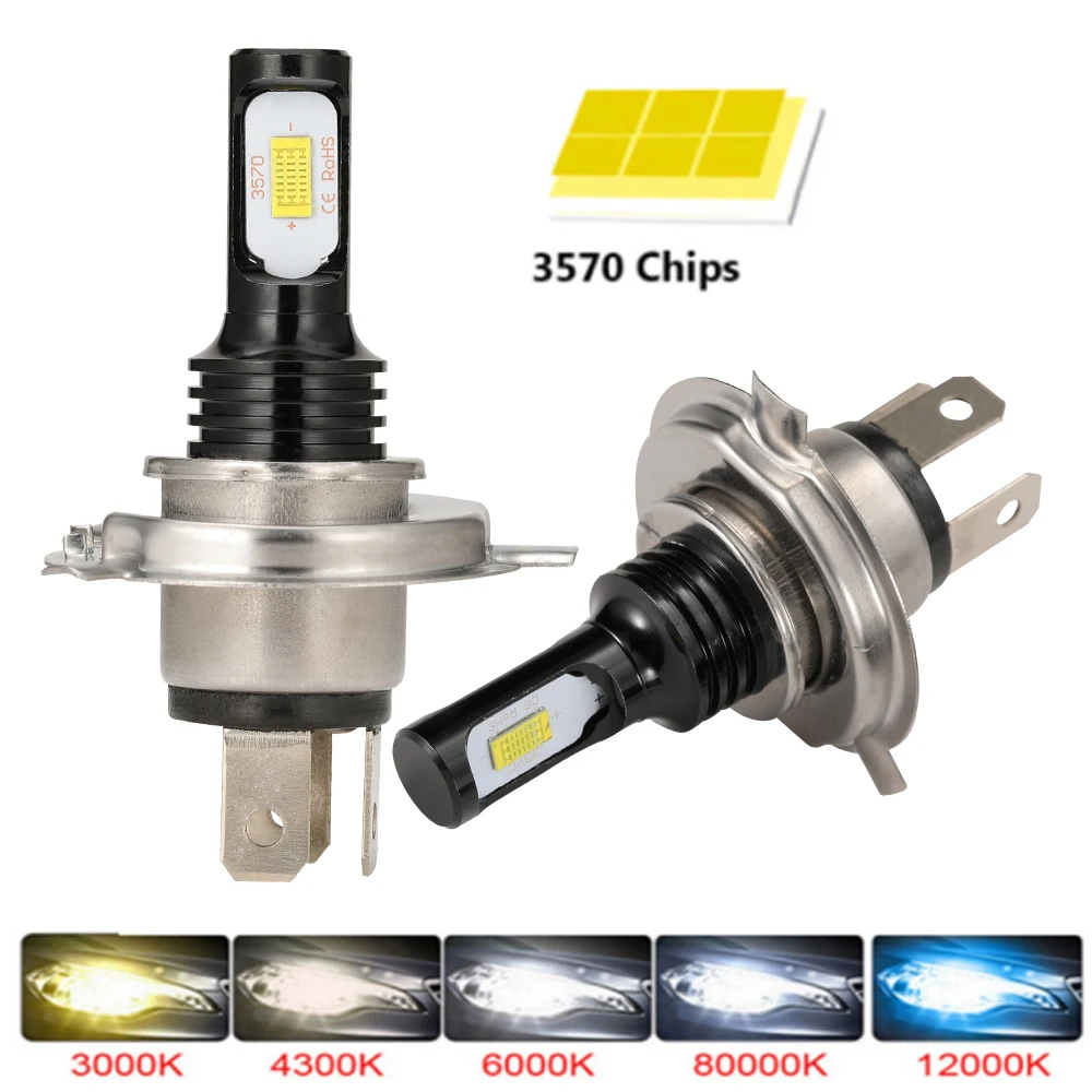 

2Pcs H4 H7 H11 H8 H9 9006 HB4 H1 9005 HB3 Mini Car Headlight Bulbs LED Lamp with CSP Chip 12000LM Auto Fog Lights 6000K 8000K