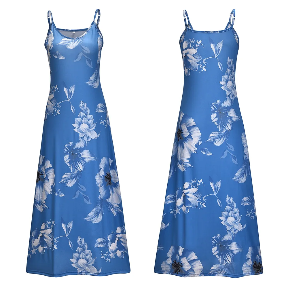 Sexy Maxi Dresses For Women Boho Print V-Neck Floral Sundresses Women Sleeveless Plus Size Dresses For Women 4xl 5xl Summer 2020