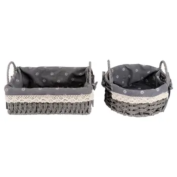 2Pcs Storage Basket Decorative Handmade Food Container Nesting Basket Cosmetic Organizer Sundries Basket Bin for Bedroom
2Pcs Storage Basket Decorative Handmade Food Container Nesting Basket Cosmetic Organizer Sundries Basket Bin for Bedroom