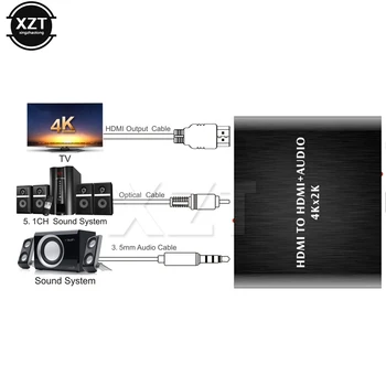 New 4K x 2K HDMI Audio Extractor + Optical TOSLINK SPDIF + 3.5mm Stereo Audio Extractor Converter HDCP HDMI Audio Splitter
New 4K x 2K HDMI Audio Extractor + Optical TOSLINK SPDIF + 3.5mm Stereo Audio Extractor Converter HDCP HDMI Audio Splitter