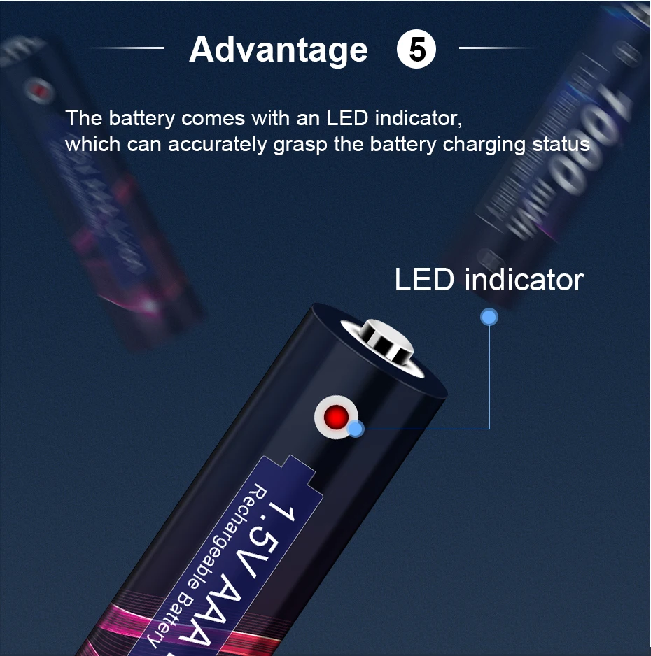 1.5V AAA Lithium Li-ion Rechargeable Battery 1000mWh 1.5V AAA Battery 1.5v Li-ion Rechargeable Batteries AAA 1.5V Rechargeable
1.5V AAA Lithium Li-ion Rechargeable Battery 1000mWh 1.5V AAA Battery 1.5v Li-ion Rechargeable Batteries AAA 1.5V Rechargeable