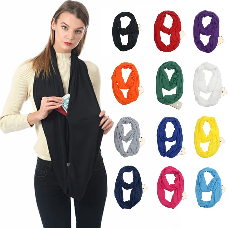 Creative European And American-Style Explosion Models Pockets Scarf Solid Color Infinite Scarf Storage Zip Pockets Scarf
Creative European And American-Style Explosion Models Pockets Scarf Solid Color Infinite Scarf Storage Zip Pockets Scarf