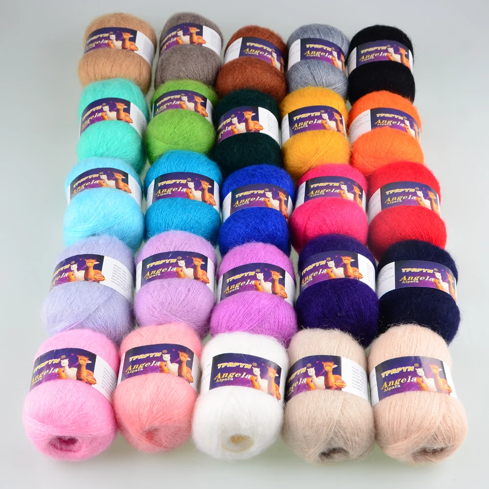 Generic TPRPYN 42g/Pc Angola Mohair Yarn For Hand Knitting Wool To