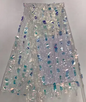 fashionable tulle embroidery french net lace fabric yaking-12.6809 with beads for party dress 
fashionable tulle embroidery french net lace fabric yaking-12.6809 with beads for party dress