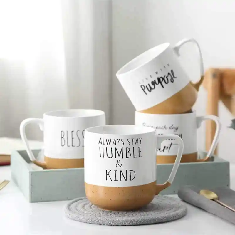 large capacity ceramic anti-heat coffee mugs with handle