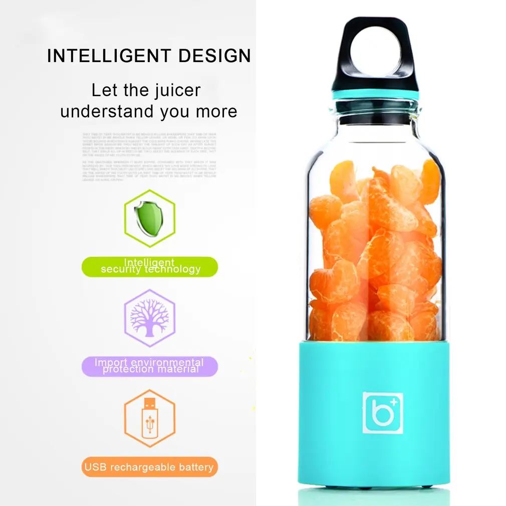 

500ML Portable Electric Juicer Cup USB Rechargeable Automatic Vegetables Fruit Juice Maker Bottle Juice Extractor Blender Mixer