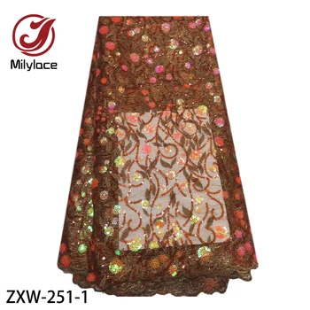 African Sequins Lace Fabric High Quality Organza Lace French Sequins Tulle Lace Dress Nigeria Lace Fabric for Wedding ZXW-251
African Sequins Lace Fabric High Quality Organza Lace French Sequins Tulle Lace Dress Nigeria Lace Fabric for Wedding ZXW-251