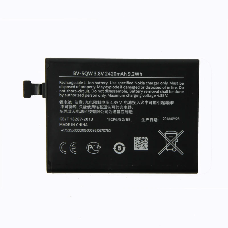 Оригинальная Аккумуляторная батарея для телефона Nokia Lumia 930 BV5QW 2420 мАч|battery for|battery