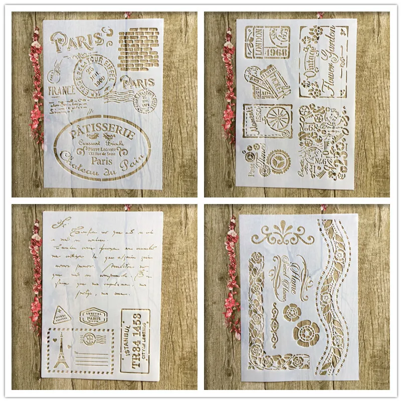 4 шт./лот, A4, штамп с изображением Парижа, «сделай сам», многослойный трафарет, форма для росписи, скрапбукинга, раскрашивания, рельефный альбом, декоративные бумажные карточки, шаблон 
4 шт./лот, A4, штамп с изображением Парижа, «сделай сам», многослойный трафарет, форма для росписи, скрапбукинга, раскрашивания, рельефный альбом, декоративные бумажные карточки, шаблон