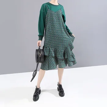 2020 Spring New Casual Women's Irregular Solid Color Padded Top Splicing Strap Ruffle Dress Two Pieces Daily Loose Women
2020 Spring New Casual Women's Irregular Solid Color Padded Top Splicing Strap Ruffle Dress Two Pieces Daily Loose Women