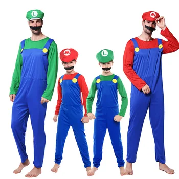 Adult Kids Super Mary Halloween Costumes Cosplay Show Costume Set Cartoon Mario Uniform Family Parent-Child Clothes New year Sup
Adult Kids Super Mary Halloween Costumes Cosplay Show Costume Set Cartoon Mario Uniform Family Parent-Child Clothes New year Sup