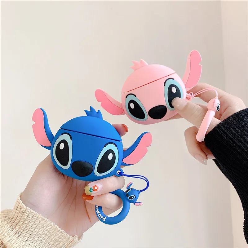 3D Cute Cartoon Stitch Silicone Case Storage Box with Keychaiin For Apple Airpods 1 2 Earbuds Earphone Protector Cover
3D Cute Cartoon Stitch Silicone Case Storage Box with Keychaiin For Apple Airpods 1 2 Earbuds Earphone Protector Cover
