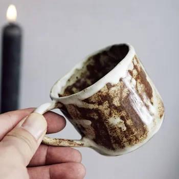 150ml Japanese Art Retro Ceramic Coffee Cup with Saucer Nordic Afternoon Tea Mini 100ml Espresso Cup Simple Stoneware Couple Mug
150ml Japanese Art Retro Ceramic Coffee Cup with Saucer Nordic Afternoon Tea Mini 100ml Espresso Cup Simple Stoneware Couple Mug
