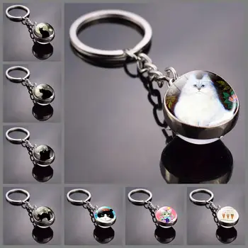Cute Cat Picture Statement Key Chains Silver Color Metal Clear Glass Ball Keychains Jewelry Kitten Key Ring Chain Women Gifts
Cute Cat Picture Statement Key Chains Silver Color Metal Clear Glass Ball Keychains Jewelry Kitten Key Ring Chain Women Gifts