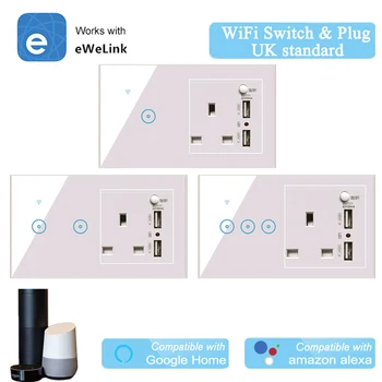 UK WiFi Switch Socket Smart Wall Light Switch Outlet 1 2 3 Gang eWeLInk APP Control Compatible with Alexa Google Home IFTTT
UK WiFi Switch Socket Smart Wall Light Switch Outlet 1 2 3 Gang eWeLInk APP Control Compatible with Alexa Google Home IFTTT