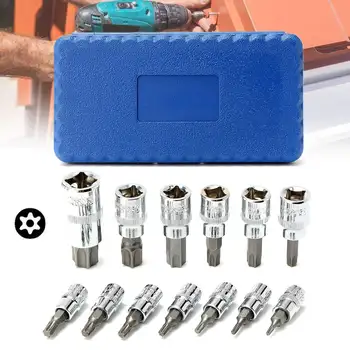 13Pcs Socket Wrench Screwdriver Knife Tamper Proof Torx Star Bit Socket Security Set 1/4 3/8 1/2 Drive With Case Hand Tool Set
13Pcs Socket Wrench Screwdriver Knife Tamper Proof Torx Star Bit Socket Security Set 1/4 3/8 1/2 Drive With Case Hand Tool Set