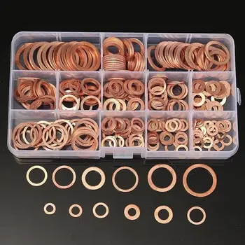 

280PCS Copper Gasket Nut & Bolt Sets Fastener Screw Washers Sets shim washer assortment