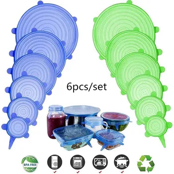 6pcs Fruit Food Saran Wrap Stretch Vacuum Silicon Cover Kitchen Storage Reusable Organization Keep Fresh Seal Lid Bowl Container
6pcs Fruit Food Saran Wrap Stretch Vacuum Silicon Cover Kitchen Storage Reusable Organization Keep Fresh Seal Lid Bowl Container