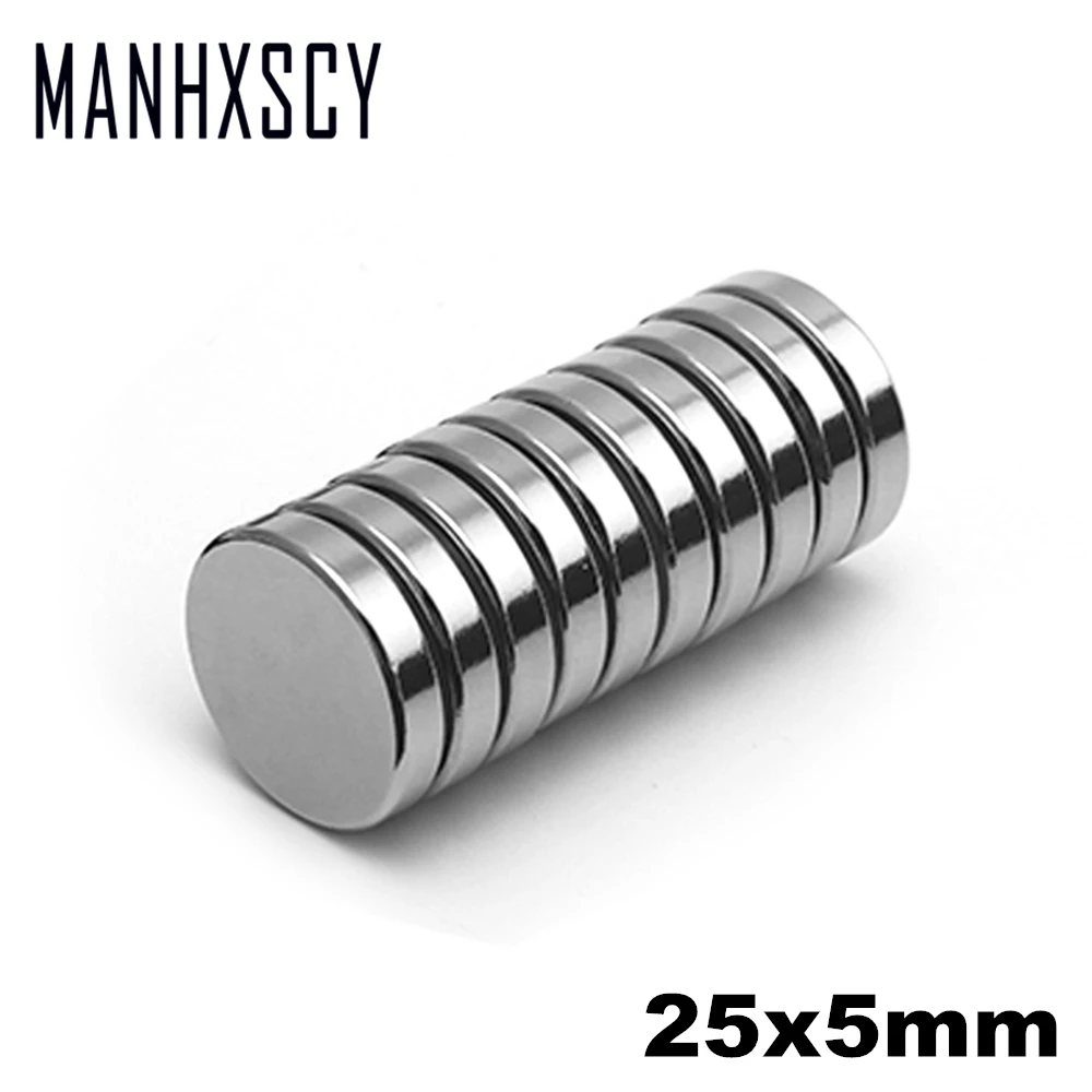 100 шт. неодимовые N35 диаметр 25 мм X 5 мм сильные магниты маленький диск NdFeB редкоземельный для рукоделия модели холодильник прилипающий магнит 25x5мм
