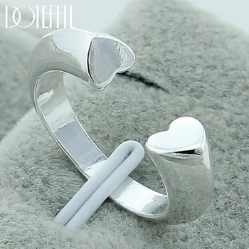 DOTEFFIL 925 Sterling Silver Heart To Heart Open Ring For Women Wedding Engagement Party Fashion Charm Jewelry
DOTEFFIL 925 Sterling Silver Heart To Heart Open Ring For Women Wedding Engagement Party Fashion Charm Jewelry