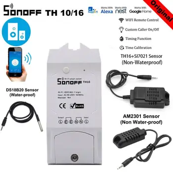 SONOFF TH16 Switch Sensor Waterproof Probe Wifi Temperature Monitoring Remote Smart Wireless Monitor Work with Google Home Alexa
SONOFF TH16 Switch Sensor Waterproof Probe Wifi Temperature Monitoring Remote Smart Wireless Monitor Work with Google Home Alexa