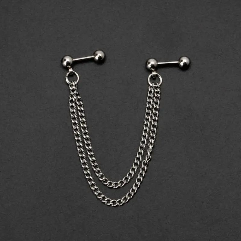 1Pc Punk Ball Stud Cartilage Ear Cuff Wrap Double Chain Piercing Earring Unisex H8WF
1Pc Punk Ball Stud Cartilage Ear Cuff Wrap Double Chain Piercing Earring Unisex H8WF