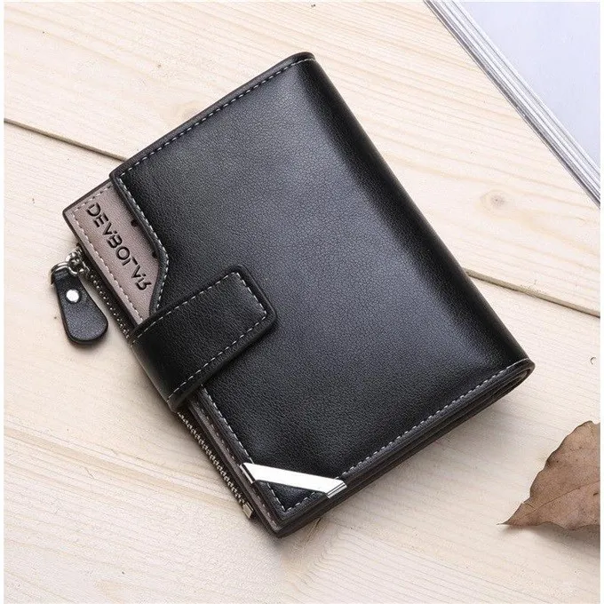 New Korean casual men's wallet Short vertical locomotive British casual multi-function card bag zipper buckle triangle folding
New Korean casual men's wallet Short vertical locomotive British casual multi-function card bag zipper buckle triangle folding