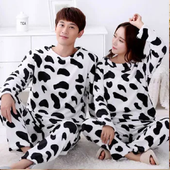 Unisex Couple Pajamas Winter With Hooded Thicken Warm Pyjama Sets Cow Print Round Neck Christmas Costumes Femme Home Clothes
Unisex Couple Pajamas Winter With Hooded Thicken Warm Pyjama Sets Cow Print Round Neck Christmas Costumes Femme Home Clothes