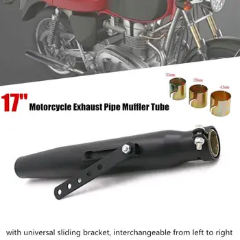 Motorcycle Cafe Racer Exhaust Pipe with Sliding Bracket Matte Black Universal 
Motorcycle Cafe Racer Exhaust Pipe with Sliding Bracket Matte Black Universal