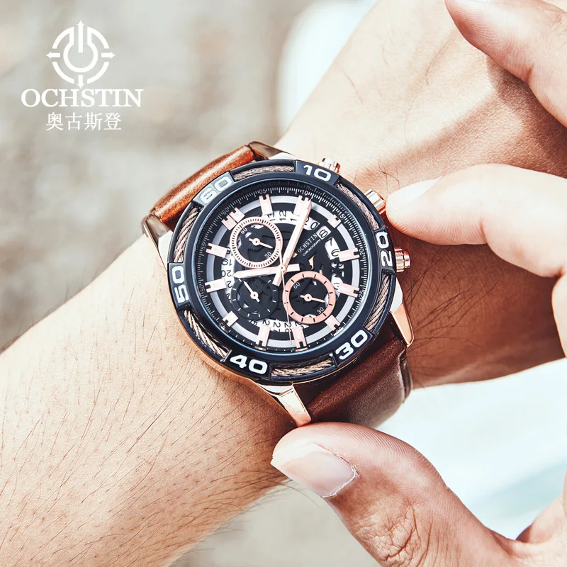 Augustus Deng European Style Multi-functional MEN'S Watch Quartz Calendar Watch Casual Genuine Leather Men Six-pin Sports Watch
Augustus Deng European Style Multi-functional MEN'S Watch Quartz Calendar Watch Casual Genuine Leather Men Six-pin Sports Watch