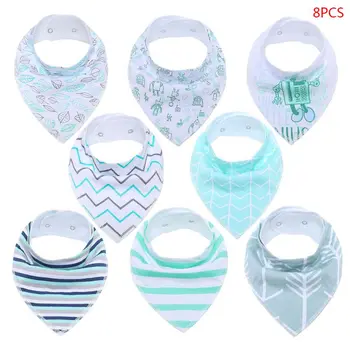 8 Pcs/set Baby Triangle Saliva Towel Newborn Adjustable Buckle Bib Cotton Printing Simple Infants Nursing Towels
8 Pcs/set Baby Triangle Saliva Towel Newborn Adjustable Buckle Bib Cotton Printing Simple Infants Nursing Towels