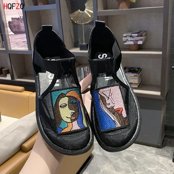 HQFZO Cartoon Print Round Toe Women Loafers Mesh Hollow out Rome Slip On Flat Spring Summer Shoes Soft Casual Women Shoes
HQFZO Cartoon Print Round Toe Women Loafers Mesh Hollow out Rome Slip On Flat Spring Summer Shoes Soft Casual Women Shoes