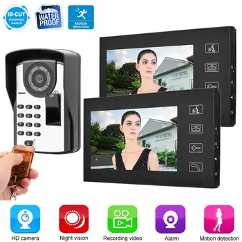 7in Wired Video Doorbell Kit Door Phone Intercom Fingerprint Doorbell Password Remote Unlock 1V2 Home Security Door Accessories
7in Wired Video Doorbell Kit Door Phone Intercom Fingerprint Doorbell Password Remote Unlock 1V2 Home Security Door Accessories